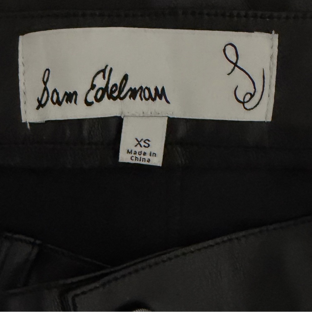 Gorgeous Sam Edelman Black A-Line Vegan Leather Skirt NWOT - Picture 13 of 16